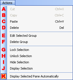 Function Menu of the Group Management Window