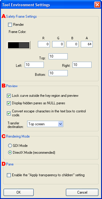 Tool Environment Settings Dialog Box