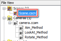 The new Scene file displays in File View