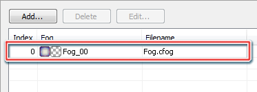 The Property window of the scene with the added fog