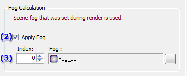 Selecting Fog from the material's Properties item.