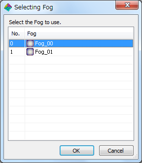 Setting with the Select Fog dialog