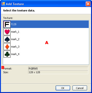 The Add Texture Dialog: Texture Data Selection Page