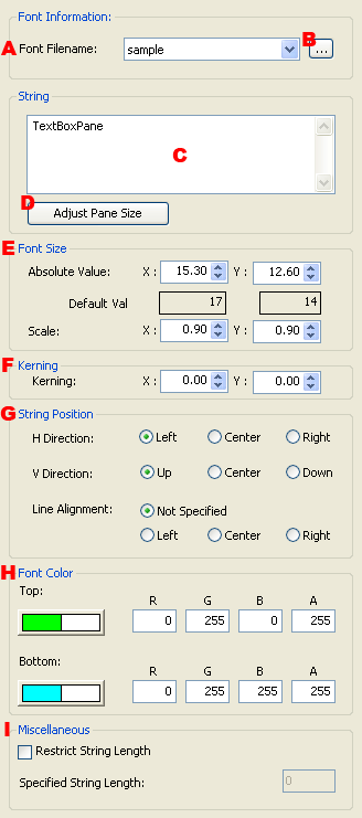Text Box Pane Information
